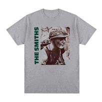 The Smiths Meat Is Murder Morrissey Marr 1985 Punk Rock Band Vintage T-shirt Cotton Men TEE Women Top Streetwear Oversize Casual M gray