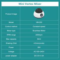 2000RPM Portable Laboratory Shaker Tattoo Pigment Nail Polish Liquid Ink Mixer Mini Vortex Mixer blue