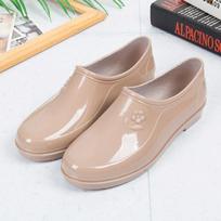 Moterų Yuanbao trumpikės lietaus batai: Neslystančios, atsparios dėvėjimuisi, šiltos vandens avalynės virtuvei, pavasariui ir rudeniui 40 (Single +1, Fleece-lined +2) beige