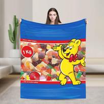 Haribo saldainių flanelės pledai Ypač minkštas pledas namų dekoravimui Lėktuvo kelionės raštas Lovatiesė Sofos lovos užvalkalas 30x40in