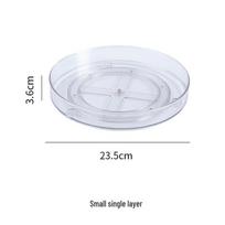 Multifunctional PET Rotating Spice Storage Rack – Transparent, Double-Layer Kitchen Turntable white