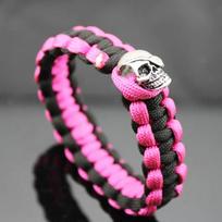 Lauko Paracord Išgyvenimo Apyrankės Vyrams Sidabrinės Spalvos Kaukolės Virvės Apyrankė Stovyklavimui Žygiams Atsarginio Sagtuko Apyrankė Papuošalai black