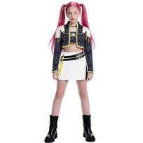 Anime filmas Vaikams Kpop Demonų Medžiotojas Cosplay Rumi Zoey Mira Cosplay Kostiumas Drabužiai Rumi Zoey Cosplay Apranga Perukas Helovinas Karnavalas 100cm black