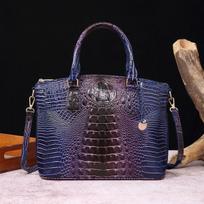 Europos, Amerikos, Vidurio Rytų Nešiojama ant peties Retro Moteriška Rankinė Daugiaspalvė Krokodilo Rašto Brahmin blue