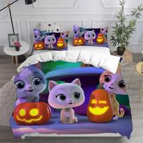 Anime Super Kitties Quilt CoverSuper Kitties Bedding Collections3D Digital Print Duvet Cover Pillowcase Collections Kids Adult Size 178x220cm 3pcs