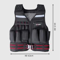 Breathable Multi-Pocket Tool Vest for Electricians with Belt Men's Organizer Gift Electrician Work Vest black