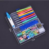 Portable 100/107 pcs/set Crochets Bag Set Wool Knitting Tool DIY Sewing Ruler Needles Yarn Complete Set of Crochet Material Kit black