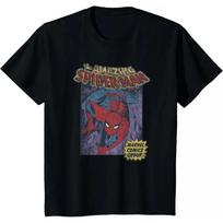 Marvel Nuostabusis Žmogus-Voras Vintažinis Komiksų Viršelis Grafinis Marškinėlis, Retro Marvel Komiksų Grupės Stiliaus Marškinėlis, Unisex Superherojus Laisvalaikio Viršus L black