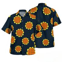 „One Piece Luffy Dressrosa“ marškinėliai su saulėgrąžomis – „One Piece“ havajietiški marškinėliai XXXL orange