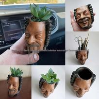 Black Portrait Face Pot: Succulent Planter & Pen Holder - Ideal Mother's & Children's Day Gift black