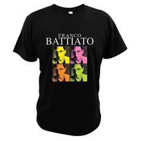 Franco Battiato T-shirt vyrams Progresyvus rokas Šventinis Atminimo Plėšytas T-shirt vasarinis Aukščiausios kokybės 100% medvilnės viršus ES dydis S black