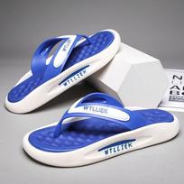 Men's Thick Sole Flip Flops Non-slip Comfortable Thong Sandals Casual Summer Beach Slippers for Outdoor 45 mėlyna