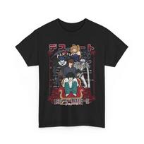 2026 Death Note L T-shirt Kira Ryuk Manga with Horror Anime Gift T-shirt, Men and Women Summer Cotton Comfortable Loose Fashion Top XXXL black