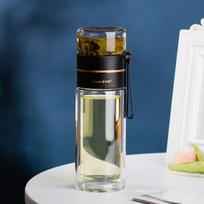 Adorable Creative Transparent Bubble Tea Insulation Water Bottle Tea Water Separation Glass Thermos Bottle Tea Infuser Drinkware 350ml juoda