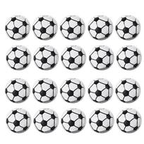 20Pcs Football Bead Volleyball Tennis Bead 5 Style Sport Wood Bead for DIY 1 white
