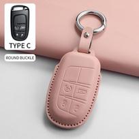 Dirbtinės odos automobilio nuotolinio valdymo pultelio dėklas Apsauginis apvalkalas Jeep Chrysler 300 200 Cherokee Wrangler Compass Renegade Fiat 500X Priedas gray
