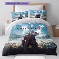 The Witcher 3 Patalynės komplektas (antklodė ir užvalkalai) Namų dekoracija Gimtadienio dovana (1 * antklodės užvalkalas + 2 * pagalvės užvalkalai, be šerdies) 135x200cm
