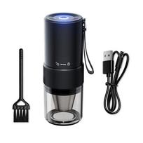 Manual Electric Coffee Grinder Timed Grind Control Rotary Knob Adjustable Coarse to Fine for Coffee Beans Accessories 1 black
