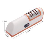 High-Grade Electric Knife Sharpener: Fully Automatic, Multi-Functional, Fast Sharpening for Kitchen Knives oranžinė