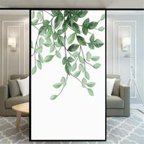 Langų plėvelė Privacy Green Leaves Matinio stiklo lipdukas Šilumos izoliacija ir UV apsauga Lipni lipdukas namams (as the picture,40x60cm WxH) white