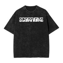 Scorpions Rock Band Rose Vintage T-Shirt for Men Women Crazy Cotton Tees Crew Neck Short Sleeve T Shirt Printed Clothes L black