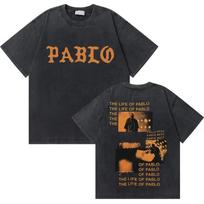 Washed Vintage Kanye West Graphics Print Tshirt Graduation Cover T Shirt Men Women Hip Hop Fashion Oversized Short Sleeve Tees M brown