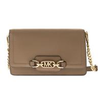 MICHAEL KORS Heather solid color snap fastening metal details leather crossbody shoulder bag women's clay auksas