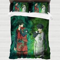 Anime Japonų Blue Lock Vaikų patalynės komplektas, Futbolo berniuko miegamojo dekoras Lova Mikropluošto antklodės užvalkalas ir pagalvės užvalkalas 75*50cm 90x200cm 2pcs&Duvet Cover