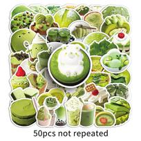 50pcs Matcha Green Food Stickers for Journals, Water Bottles, and Notebooks yellow
