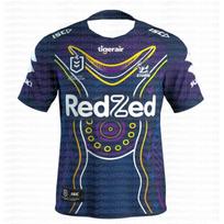 2026 Melbourne Storm namų regbio marškinėliai 3D spausdinti Melbourne Storm atminimo ANZAC treniruočių marškinėliai Greitai džiūstantys pralaidūs orui M blue