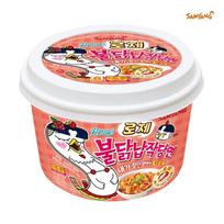 Samyang Rose aštraus vištienos skonio plokšti stikliniai makaronai puodelyje 169,4g / maišelyje 140g / Korėjietiški makaronai, Kfood, Autentiškas korėjietiškas maistas Large Cup 169.4g x 4ea beige
