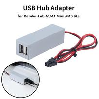 For Bambu A1/A1 Mini USB Hub Expand AMS Lite Connection 2-Ports USB Hub Kit Upgraded 3D Printer Parts for Bambu A1 A1 MINI Bambu Lab gray