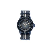 Swatch x Blancpain Scuba Fifty Fathoms Atlanto Vandenyno Unisex Laikrodžiai Mėlyni SO35A100 Blue Dial black