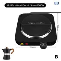 Elektrinė kaitlentė 500W 1000W Vienvietė Stalo viryklė Nešiojama greitiems skaniems patiekalams mažose virtuvėse B 1000W juoda