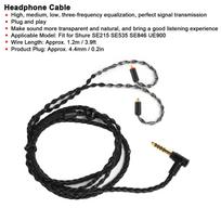 4,4 mm MMCX ausinių laido keitimas, tinkamas Shure SE215 SE535 SE846 UE900 ausinėms, Juodas black