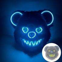 LED Cosplay Šviečianti Kraujuota Meška Kaukė Helovinas Siaubo Pliušinis Triušis Kaukė Kraujuota Meška Kaukė Dekoratyvinė Festivalio Kaukė Neoniniai Galvos Apdangalai