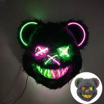 LED Cosplay Šviečianti Kraujuota Meška Kaukė Helovinas Siaubo Pliušinis Triušis Kaukė Kraujuota Meška Kaukė Dekoratyvinė Festivalio Kaukė Neoniniai Galvos Apdangalai