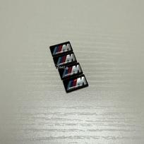 For M Logo 4/8pcs Car Steering Wheel  Sticker Hub Decoration Decals Lables For BMW M F31 F34 F32 E52 E53 E60 E90 E91 E92 E93 1.6x0.7cm black