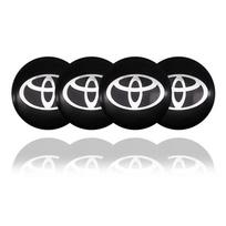 4 vnt. 56+60 mm Automobilio stiliaus ratlankių centriniai dangteliai, ratlankio apdailos ženklelis, lipdukai, skirti Toyota Corolla Yaris CHR Rav4 Auris Avensis black