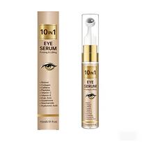 10 in 1 Retinol Firming Eye Cream with Collagen Vitamins C E Massage Roller Moisturizes Firms Lifts Fine Lines Brightens Light Beige for Dark Circles 15ml beige