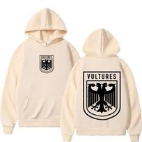 Rapper Kanye West Vultures Printed Autumn/Winter Men'S/Women'S Hip Hop Fashion Retro Sportswear Casual Hoodies Street Wear L beige