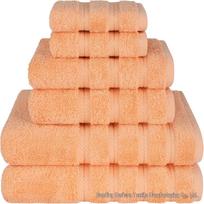 6 dalių violetinių rankšluosčių rinkinys: 1 vonios rankšluostis, 1 rankšluostis rankoms, 1 rankšluostis 34x34cm Face Towel oranžinė