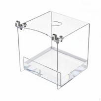 Bird Bath Box Easy to Clean Transparent Cage NoLeak Design Parrot Bathing Tub for 13*13*13cm white