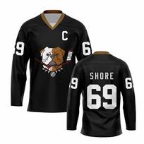 Shore 69 Hokejaus marškinėliai Buldogo Grafika Ilgomis Rankovėmis V-Kaklas Tinklelis Sportiniai Marškinėliai Vyrams Moterims Drabužiai Uniforma Cosplay Unisex Marškinėliai XXXL