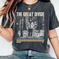 The Divide Noah Kahan Tour T-Shirt 2025 Concert Tee Summer Men's and Women's Loose and Breathable cotton T-shirt Top M gray