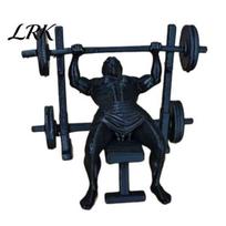Weightlifting Bench Press Statue 3D Printed Fitness Man Figurine, Barbell for Gym Decor, Muscular Personalized Lover Gifts Desktop Ornament, juoda