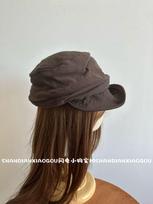 Lyocell material, Yamamoto style solid color stacked beret, literary and versatile face-showing small casual painter hat M（56-58cm） gray