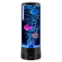 LED Fish Lamp Ambient Night Light Remote Control Color Changing Decorative Lights Aquarium Birthday Gift blue