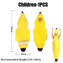 Banano Helovino Kostiumas Vaikams Suaugusiems Puikiai Tinka Teatrui Karnavalui Scenos Pasiruošimui Kostiumų Šventėms Ryškiai Geltonas Lengvas yellow