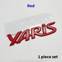 3D Metal Yaris Logo Emblem Badge Matte black Chrome FDXGT6 Plated Trunk Letter Sticker For Toyota Yaris Car Exterior Decor Accessories raudona